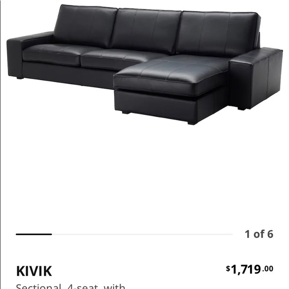 IKEA Leather Sectional Sofa 4 sets. - Picture 2 of 10